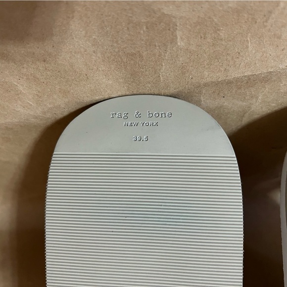 Rag & Bone | Parker Slide Sandals Sheep Nappa Leather Two Strap Stone Size 9.5 - Picture 16 of 16